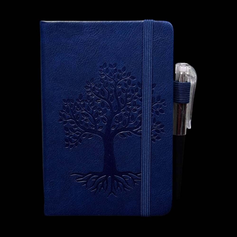 Royal Blue Tree of Life Embossed Small Hardcover Lined Journal with Pen - Picture 1 of 6